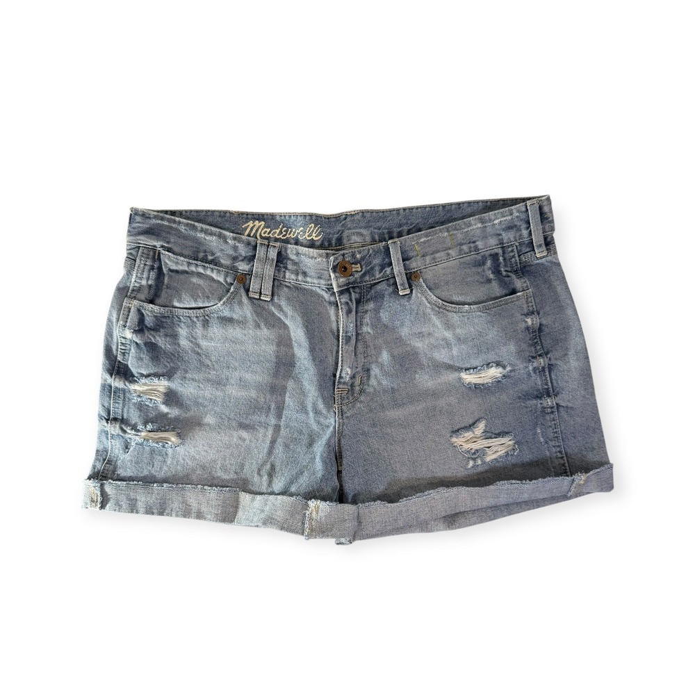 Madewell Denim Shorts Distressed Cuffed Blue Jean Size 31